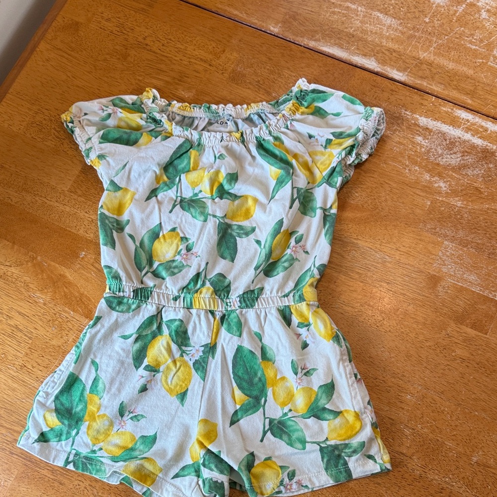 Old Navy Kids Romper with Lemon Print - Yellow and Green